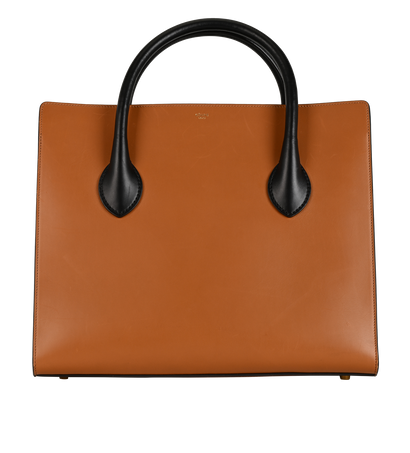 Boxy Tote, &pound;590, Handbags, Black/Brown, Leather, Front view
